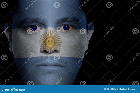 Argentinean Flag - Male Face Stock Photo - Image of argentinean, aggressor: 3088356