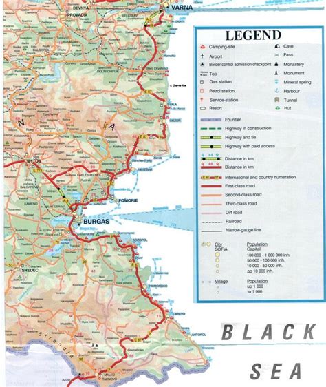 Bulgaria black sea map - Bulgarian black sea coast map (Eastern Europe ...