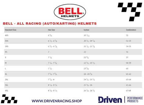 DRIVEN | BELL - Sizing Chart and Guide-Helmets