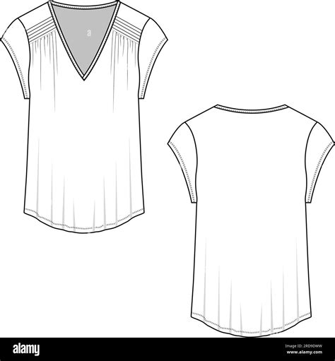 Mens v-neck t-shirt design template front back Vector Image, v shape t shirt - plantecuador.com