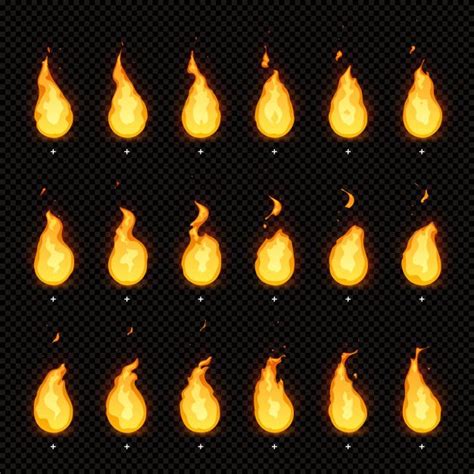 Premium Vector | Fire animation. flaming flame, fiery blaze and animated blazing fire flames ...