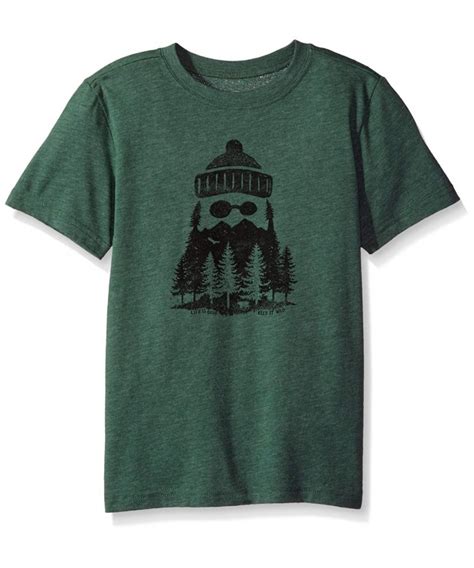 B Ss Boys Cool T Outdoor Beard Fstgrn T-Shirt- - Forest Green - CG12NTBIWAI