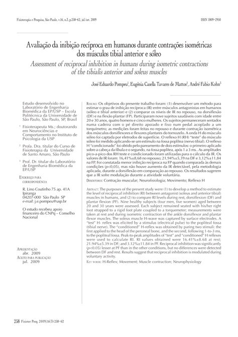 (PDF) Assessment of reciprocal inhibition in humans during isometric contractions of the ...