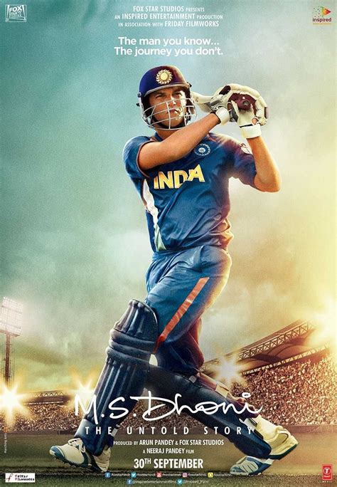 M.S. Dhoni: The Untold Story (2016) | Sushant singh, Inspirational movies, Ms dhoni movie