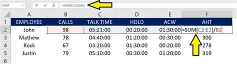 How to Calculate AHT (Average Handling Time) in Excel