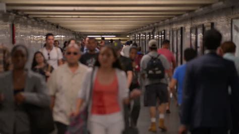 NEW YORK - AUGUST 29: People In Subway Tunnel On August 29, 2013 In New ...