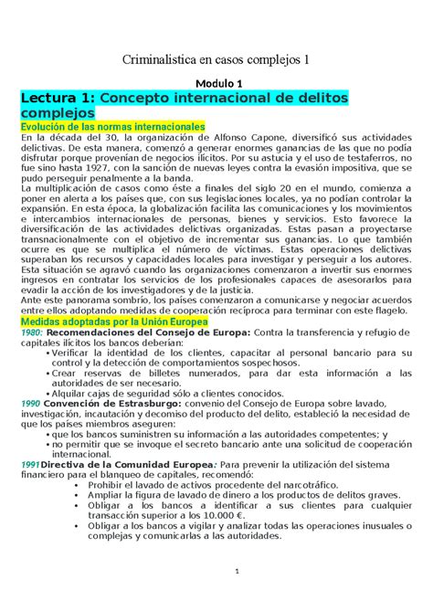 Criminalistica en casos complejos 1 M1Y2 - Criminalistica en casos complejos 1 Modulo 1 Lectura ...