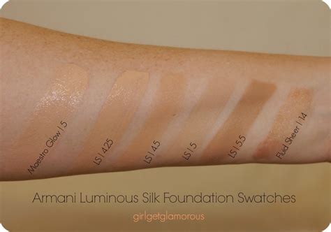 Armani Luminous Silk Foundation Swatches | 4.25 - 4.5 - 5 - 5.5 ...