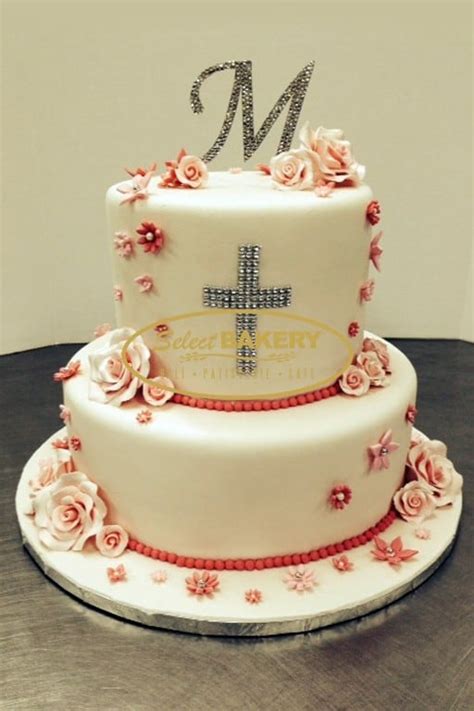 Baptism Cake - 2 Tiered with Topping 447 - Greek Food Shop by Select Bakery