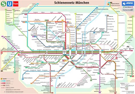 München Straßenbahn, S-Bahn und U-Bahn plan