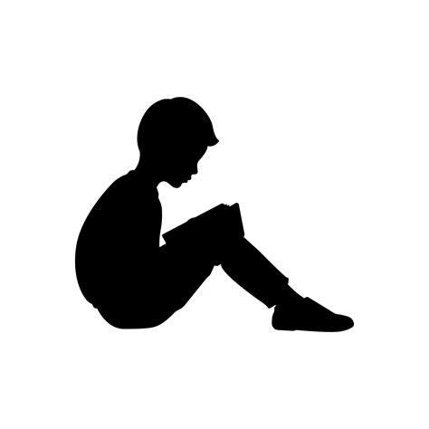 Silhouette of a boy reading a book. 26742790 Vector Art at Vecteezy