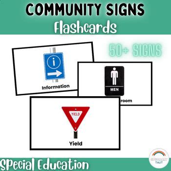 Community Signs Flashcards by Specially Taut | TPT