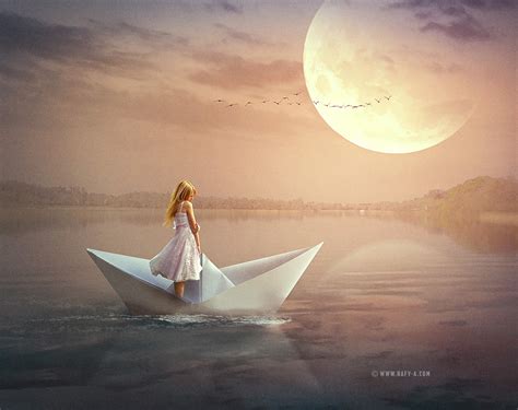 Making Fantasy Art Paper Boat Manipulation Scene Effect In Photoshop CC ...