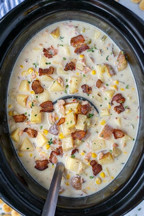 New England Clam Chowder in the Crockpot - The Schmidty Wife