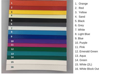 Tarpaulin Colour Range – Plastics Unique – Plastics Unique