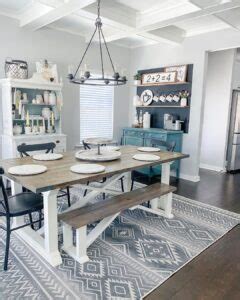 White and Teal Farmhouse Dining Room Hutches - Soul & Lane