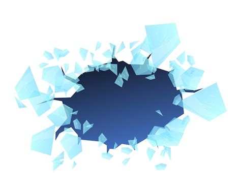 Premium Vector | Hole breaking ice crack surface background isolated on ...