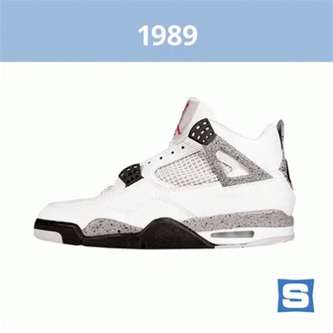 1989: Air Jordan 4 "White/Cement" GIF - Sole Collector Sole Collector ...