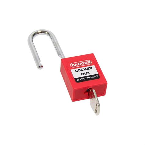 Red Lockout Padlock, $6.49ea.- package of 6 - PanelLockout.com