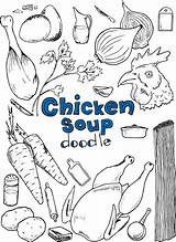 Premium Vector  Chicken soup sketch template