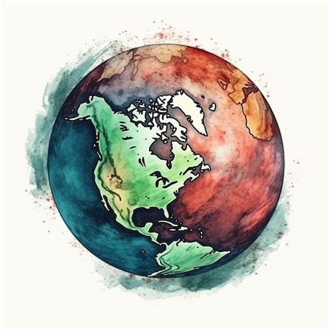 Premium AI Image | Watercolor painting about earth day