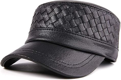 Cap in Military Style Made of Durable Leather, Adjustable Lightweight ...