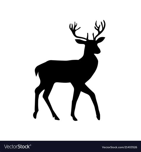 Christmas reindeer silhouette Royalty Free Vector Image