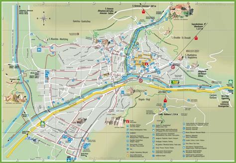 Bolzano tourist attractions map - Ontheworldmap.com