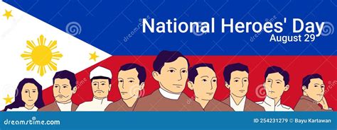 National Heroes Day Greeting Banner In The Philippines Cartoon Vector | CartoonDealer.com #254231279