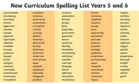 Year 5/6 Spelling List | St Peter’s CE Primary & Nursery School