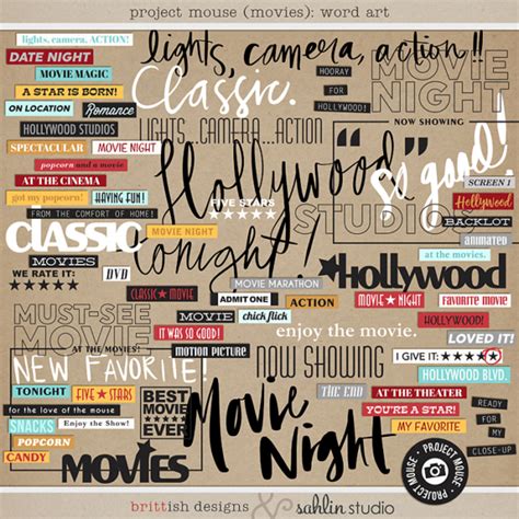 Project Mouse (Movies): Word Art | Sahlin Studio | Digital Scrapbooking Designs