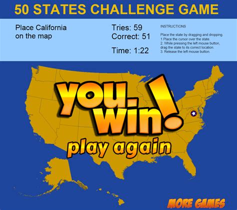 United States Map game - 50 States Challenge by dexterfly | CodeCanyon