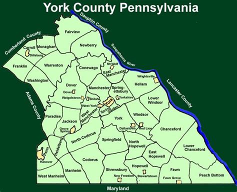 York County Pennsylvania Township Maps | York county, Pennsylvania ...