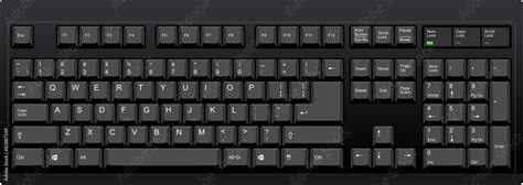 Black qwerty keyboard with US english layout Stock Vector | Adobe Stock