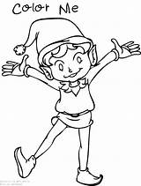 Christmas Elf Boy Girl Coloring Page sketch template