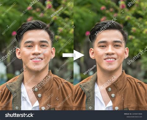 Before After Example Ai Watermark Remover Stock Photo 2259073909 ...