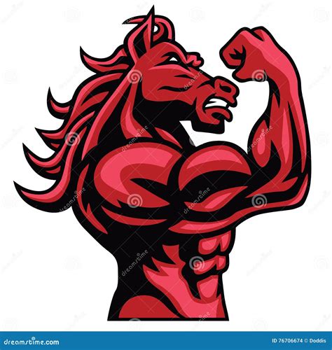 Bodybuilder Mascot Vector Illustration | CartoonDealer.com #52010668