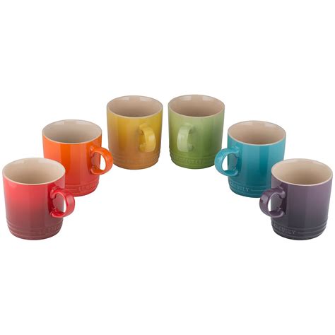 Buy Le Creuset Rainbow Mugs, Set of 6 | John Lewis Le Creuset Mugs, Le ...