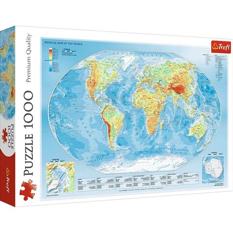 1000 Piece Jigsaw Puzzle, Physical Map of the World - Trefl Puzzles ...