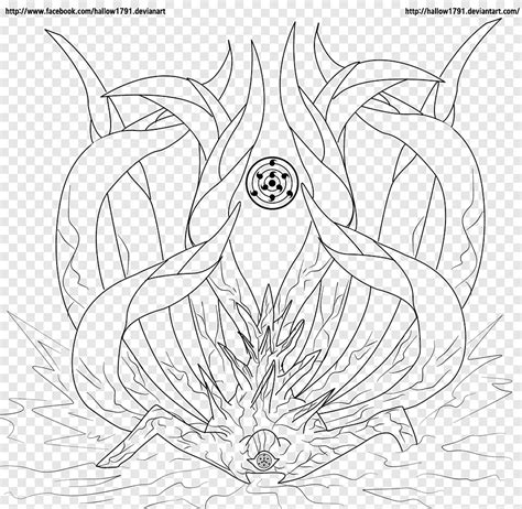 Juubi Naruto 609 The End LINEART, Naruto Ten-Tails illustration, png ...