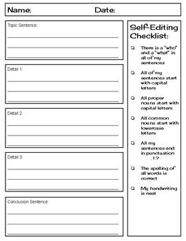 Paragraph writing template by Lauren Reidy | Teachers Pay Teachers