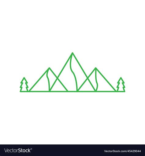 Line forest hill icon logo Royalty Free Vector Image