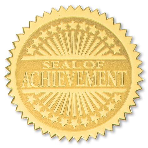 Seal of Achievement Embossed Gold Certificate Seals, 102 Pack : Amazon.in: Office Products