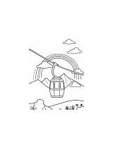 Cable car And A Rainbow coloring Page sketch template