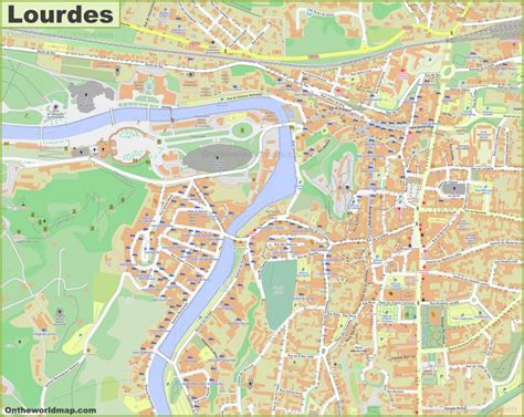 Lourdes City Centre Map - Ontheworldmap.com