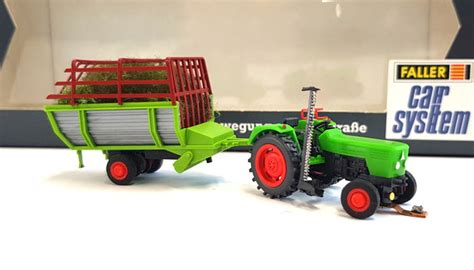 Faller H0 - 161535 - Scenery - Faller Car System Deutz tractor with trailer - Catawiki