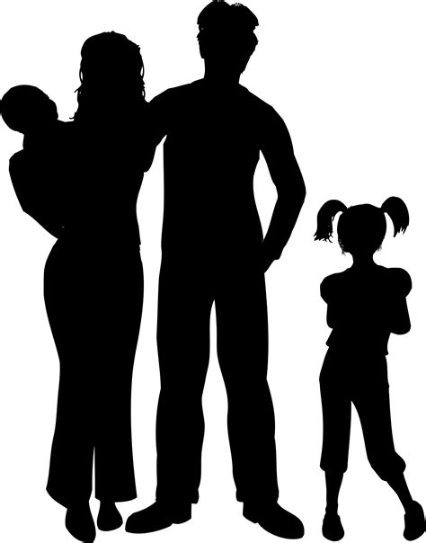 Silhouette Family Of 5 at GetDrawings | Free download