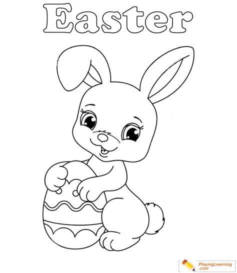 Easter Bunny Coloring Page 03 | Free Easter Bunny Coloring Page