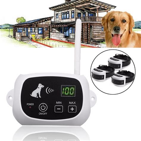 500 Meters Pet Electric Waterproof Rechargeable Wireless Remote Control 3 Dogs Fence Training ...