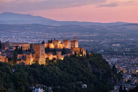 The alhambra Palace. Night lights Photograph by Guido Montanes Castillo